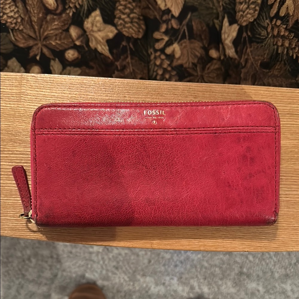 Fossil Red Leather Wallet